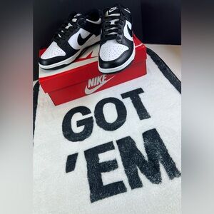 🆕 Nike Dunk Low Retro in White/White/Black Panda Men’s Size: 7 With Original Box